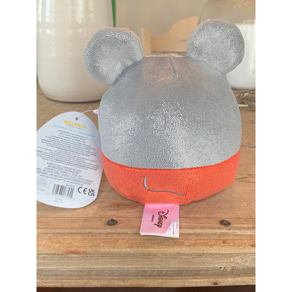 Disney 100‎ Mickey Mouse Squishmallow Silver Red Metallic Plush Kellytoy - Picture 4 of 11